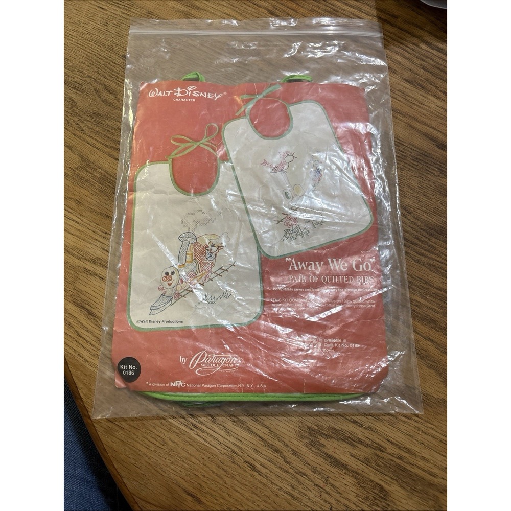 Vtg Paragon Walt Disney Cross Stitch Kit Quilted Away We Go Train Bird Kit 0186